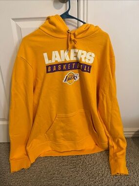 NBA Los Angeles Lakers Gold Crewneck Hoodie with Team Graphics
